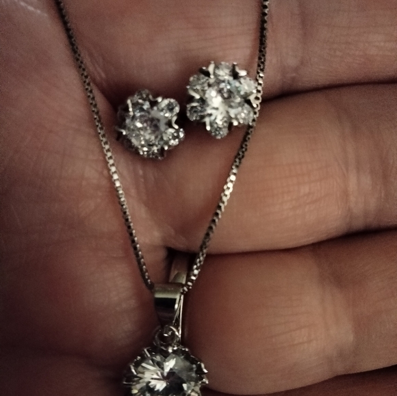 2pc 2ctw Zircon Diamond Sterling Silver set - Picture 4 of 11